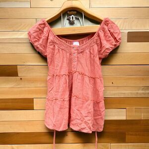 No Boundaries Juniors Size S 3-5 Orange Gauge Crinkle Crop Off The Shoulder Top